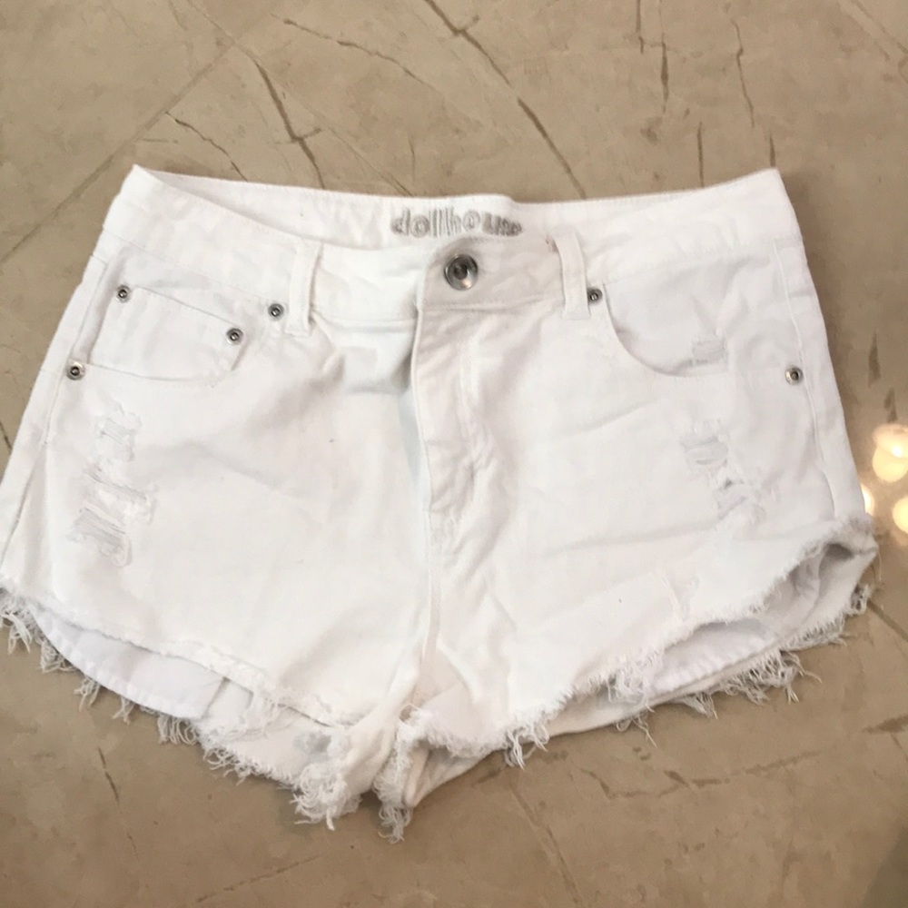 white jean shorts